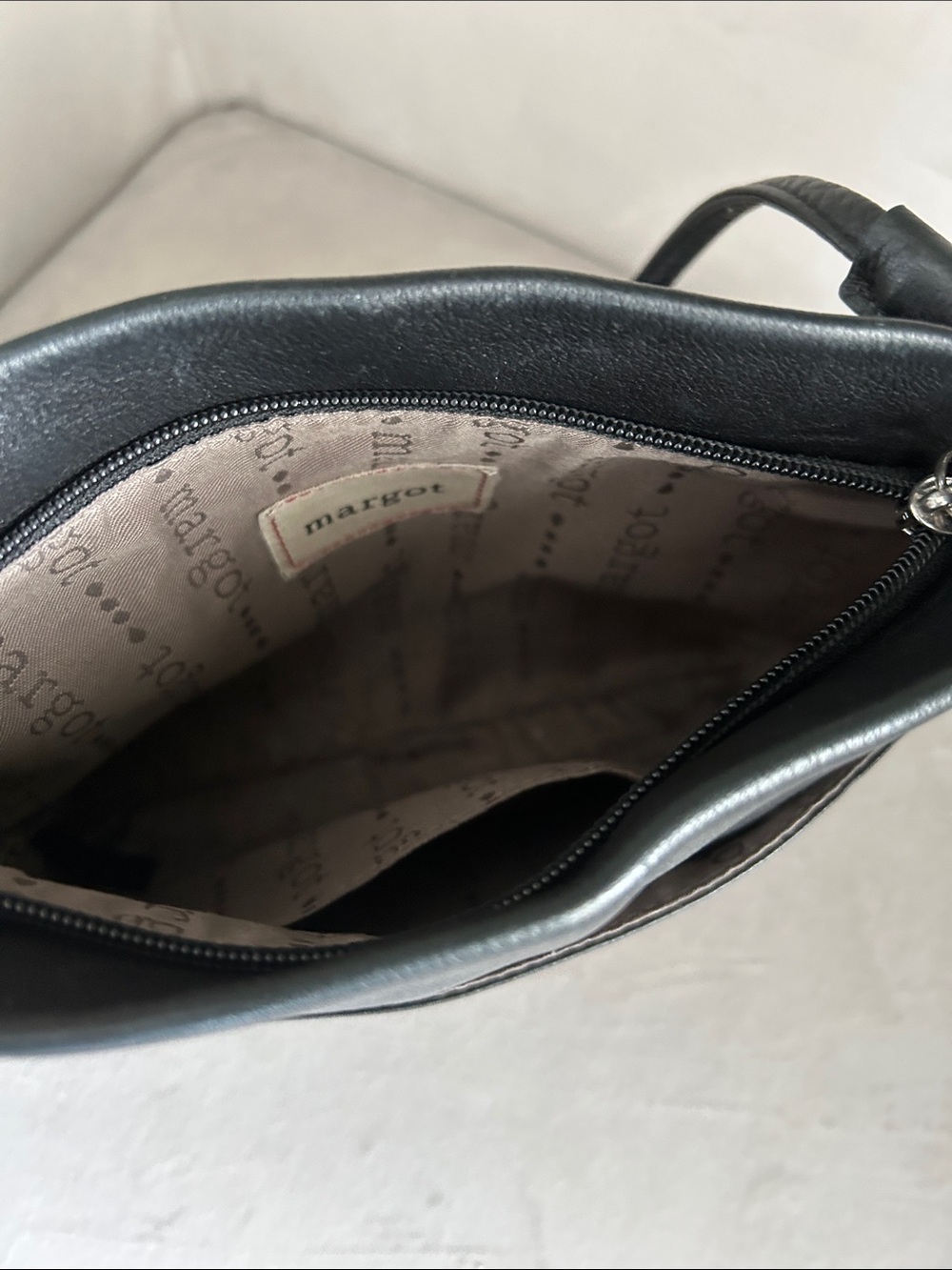 Margot New York Black Leather Crossbody Bag | Minimalist Everyday Chic - Picture 8 of 11